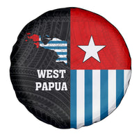 West Papua Spare Tire Cover Polynesian Pattern With Coat Of Arms LT05 - Polynesian Pride