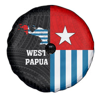 West Papua Spare Tire Cover Polynesian Pattern With Coat Of Arms LT05 - Polynesian Pride