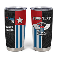 Personalised West Papua Tumbler Cup Polynesian Pattern With Coat Of Arms LT05 Blue - Polynesian Pride