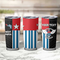 Personalised West Papua Tumbler Cup Polynesian Pattern With Coat Of Arms LT05 - Polynesian Pride