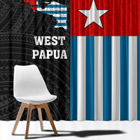 West Papua Window Curtain Polynesian Pattern With Coat Of Arms LT05 - Polynesian Pride