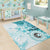 Samoa Siapo Pattern With Teal Hibiscus Area Rug