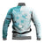 Samoa Siapo Pattern With Teal Hibiscus Baseball Jacket LT05 - Polynesian Pride