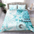 Samoa Siapo Pattern With Teal Hibiscus Bedding Set