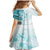 Samoa Siapo Pattern With Teal Hibiscus Family Matching Mermaid Dress and Hawaiian Shirt LT05 - Polynesian Pride