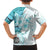 Samoa Siapo Pattern With Teal Hibiscus Family Matching Puletasi and Hawaiian Shirt LT05 - Polynesian Pride