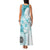 Samoa Siapo Pattern With Teal Hibiscus Family Matching Tank Maxi Dress and Hawaiian Shirt LT05 - Polynesian Pride