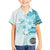 Samoa Siapo Pattern With Teal Hibiscus Kid Hawaiian Shirt LT05 Kid Teal - Polynesian Pride