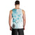 Samoa Siapo Pattern With Teal Hibiscus Men Tank Top LT05 - Polynesian Pride