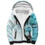 Samoa Siapo Pattern With Teal Hibiscus Sherpa Hoodie LT05 Unisex Teal - Polynesian Pride