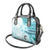 Samoa Siapo Pattern With Teal Hibiscus Shoulder Handbag