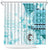 Samoa Siapo Pattern With Teal Hibiscus Shower Curtain