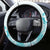 Samoa Siapo Pattern With Teal Hibiscus Steering Wheel Cover