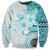 Samoa Siapo Pattern With Teal Hibiscus Sweatshirt LT05 Unisex Teal - Polynesian Pride