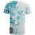 Samoa Siapo Pattern With Teal Hibiscus T Shirt LT05 - Polynesian Pride