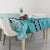 Samoa Siapo Pattern With Teal Hibiscus Tablecloth