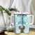 Samoa Siapo Pattern With Teal Hibiscus Tumbler With Handle
