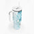 Samoa Siapo Pattern With Teal Hibiscus Tumbler With Handle
