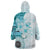 Samoa Siapo Pattern With Teal Hibiscus Wearable Blanket Hoodie LT05 - Polynesian Pride