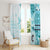 Samoa Siapo Pattern With Teal Hibiscus Window Curtain