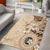 Samoa Siapo Pattern With Beige Hibiscus Area Rug