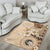 Samoa Siapo Pattern With Beige Hibiscus Area Rug