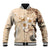 Samoa Siapo Pattern With Beige Hibiscus Baseball Jacket LT05 Unisex Beige - Polynesian Pride