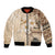 Samoa Siapo Pattern With Beige Hibiscus Bomber Jacket LT05 Unisex Beige - Polynesian Pride