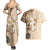 Samoa Siapo Pattern With Beige Hibiscus Couples Matching Summer Maxi Dress and Hawaiian Shirt LT05 - Polynesian Pride