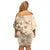 Samoa Siapo Pattern With Beige Hibiscus Family Matching Off Shoulder Short Dress and Hawaiian Shirt LT05 - Polynesian Pride