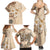 Samoa Siapo Pattern With Beige Hibiscus Family Matching Summer Maxi Dress and Hawaiian Shirt LT05 - Polynesian Pride