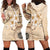 Samoa Siapo Pattern With Beige Hibiscus Hoodie Dress LT05 - Polynesian Pride