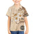 Samoa Siapo Pattern With Beige Hibiscus Kid Hawaiian Shirt LT05 Kid Beige - Polynesian Pride