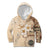 Samoa Siapo Pattern With Beige Hibiscus Kid Hoodie LT05 Hoodie Beige - Polynesian Pride