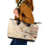 Samoa Siapo Pattern With Beige Hibiscus Leather Tote Bag