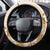 Samoa Siapo Pattern With Beige Hibiscus Steering Wheel Cover