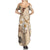 Samoa Siapo Pattern With Beige Hibiscus Summer Maxi Dress LT05 - Polynesian Pride