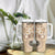 Samoa Siapo Pattern With Beige Hibiscus Tumbler With Handle