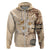 Samoa Siapo Pattern With Beige Hibiscus Zip Hoodie LT05 Zip Hoodie Beige - Polynesian Pride