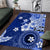 Samoa Siapo Pattern With Navy Hibiscus Area Rug