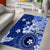 Samoa Siapo Pattern With Navy Hibiscus Area Rug