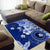 Samoa Siapo Pattern With Navy Hibiscus Area Rug