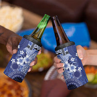 Samoa Siapo Pattern With Navy Hibiscus 4 in 1 Can Cooler Tumbler