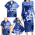 Samoa Siapo Pattern With Navy Hibiscus Family Matching Long Sleeve Bodycon Dress and Hawaiian Shirt LT05 - Polynesian Pride