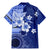 Samoa Siapo Pattern With Navy Hibiscus Family Matching Mermaid Dress and Hawaiian Shirt LT05 - Polynesian Pride