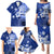 Samoa Siapo Pattern With Navy Hibiscus Family Matching Puletasi and Hawaiian Shirt LT05 - Polynesian Pride