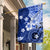 Samoa Siapo Pattern With Navy Hibiscus Garden Flag