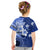 Samoa Siapo Pattern With Navy Hibiscus Kid T Shirt LT05 - Polynesian Pride