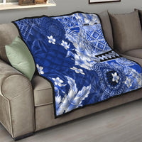 Samoa Siapo Pattern With Navy Hibiscus Quilt