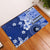 Samoa Siapo Pattern With Navy Hibiscus Rubber Doormat